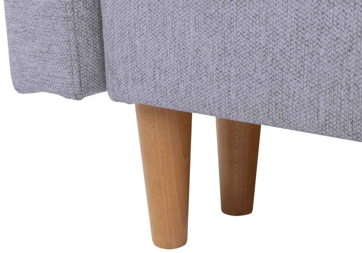 Schlafsofa Noret Graublau B: 222 Cm - Eiche Wotan/Hellgrau, KONVENTIONELL, Textil (222/93/99cm) - MID.YOU