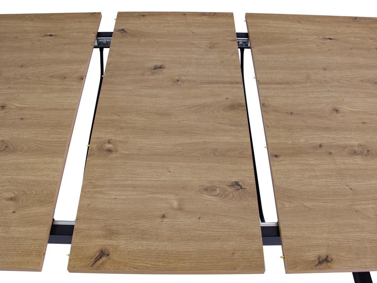 Ausziehtisch Dean 160 Az 160-200x76x90 Cm Eiche - Schwarz/Eiche Artisan, KONVENTIONELL, Holzwerkstoff/Metall (160-200/90/76cm) - MID.YOU