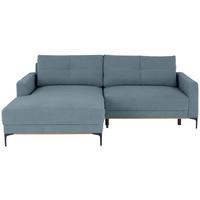 Ecksofa Bergamo - Schwarz/Hellblau, MODERN, Textil (162/238cm) - Ondega