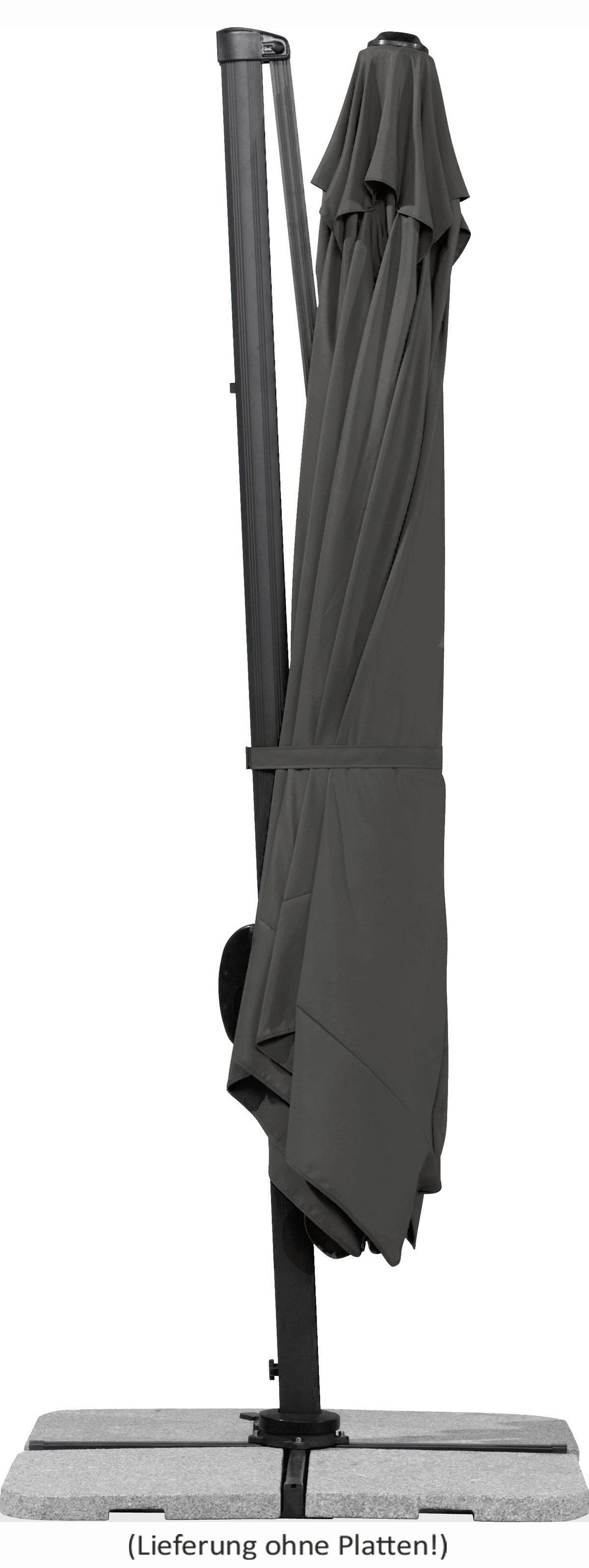 Ampelschirm Rhodos Bxhxt: 359x273x300 Cm Anthrazit - Anthrazit, Basics, Textil/Metall (359/273/300cm) - Schneider