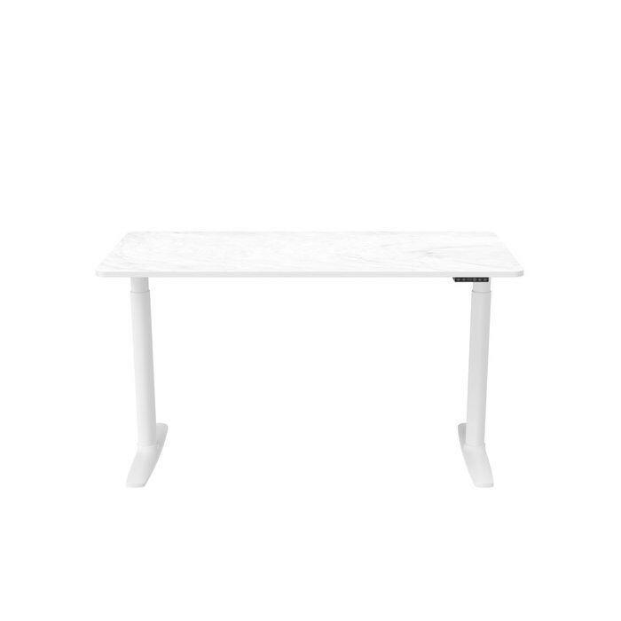 Schreibtisch Weiß B: 140 cm - Weiß, MODERN, Holzwerkstoff/Metall (140/70/71 - 116cm) - MID.YOU