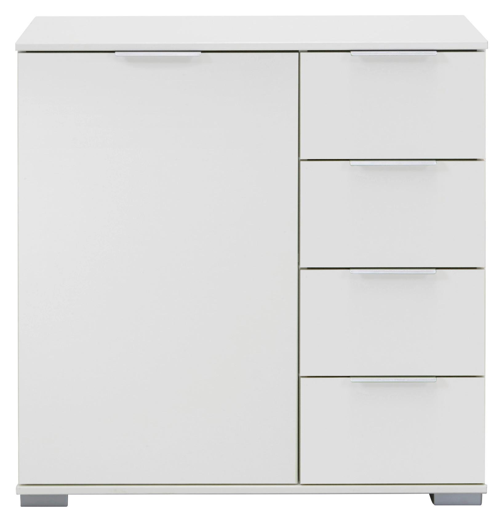 Kommode 81 Cm Nadja, Weiß - Silberfarben, KONVENTIONELL, Holzwerkstoff (81/83/41cm) - MID.YOU