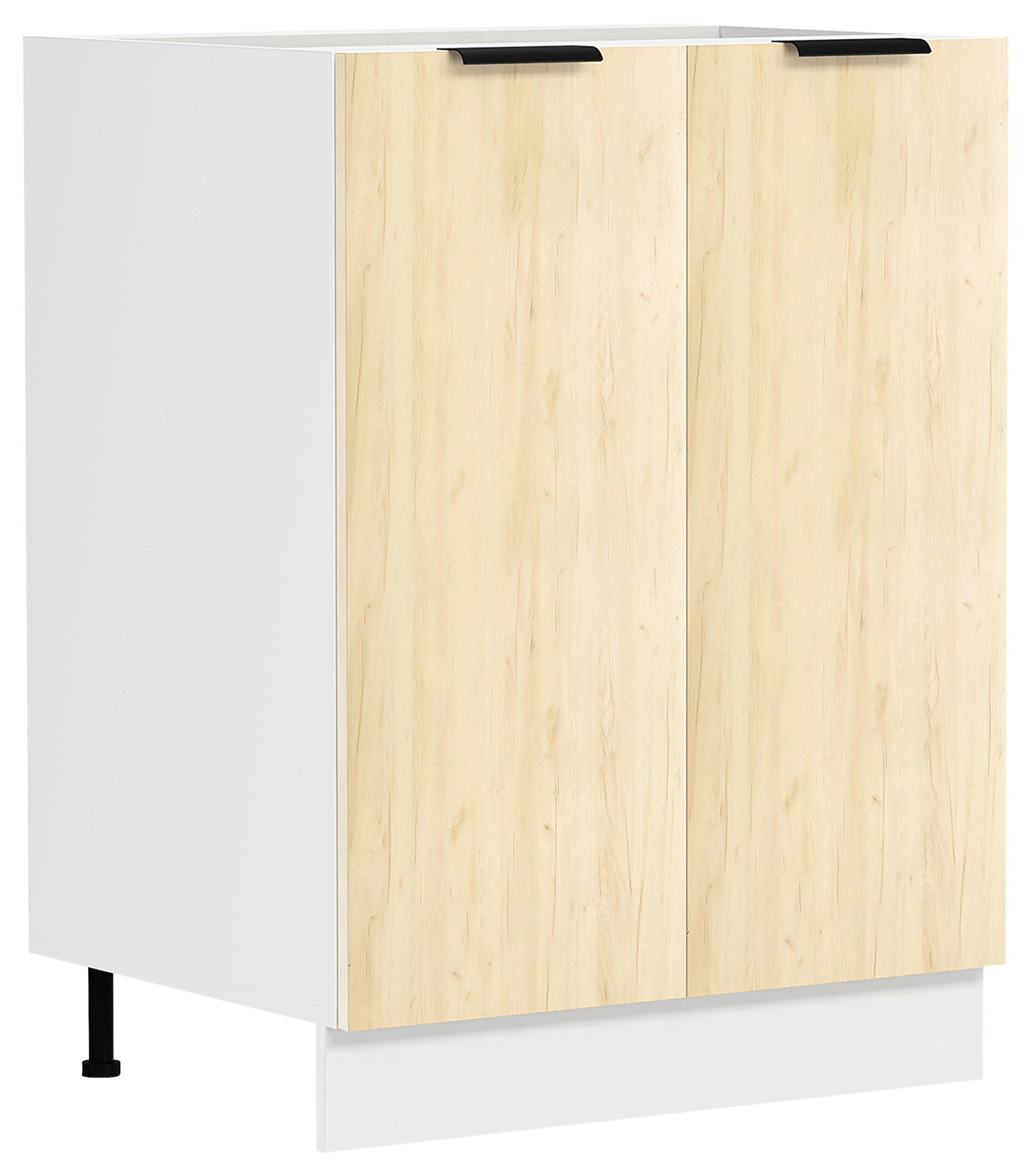 Küchenunterschrank Fasola Honigeiche/weiß B: 60 Cm - Honigeiche/Weiß, Trend, Holzwerkstoff (60/82/46cm) - MID.YOU