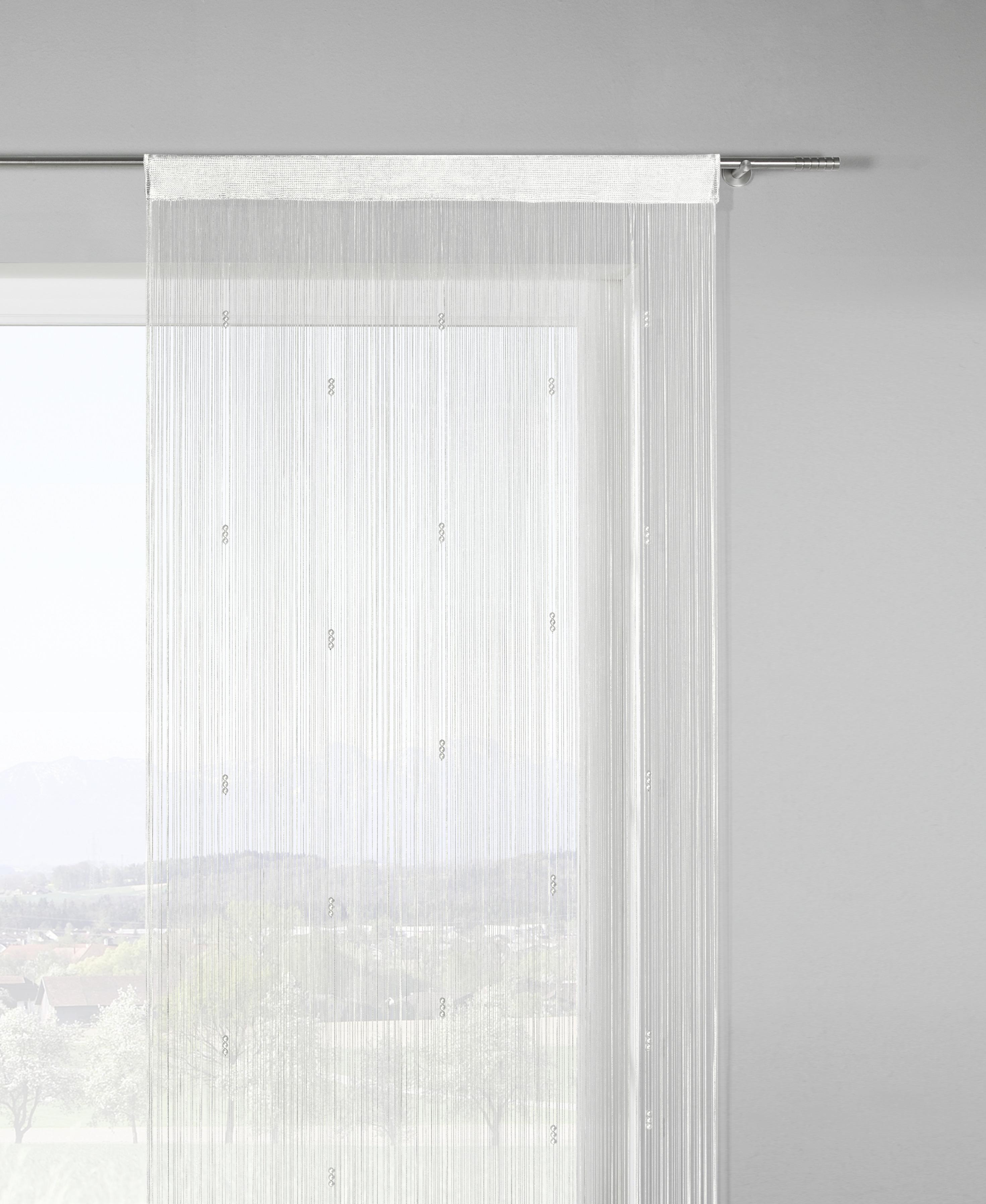 Nitkový Záves Perle, 90/245 Cm, Biela - biela, Romantický / Vidiecky, textil (90/245cm) - Modern Living