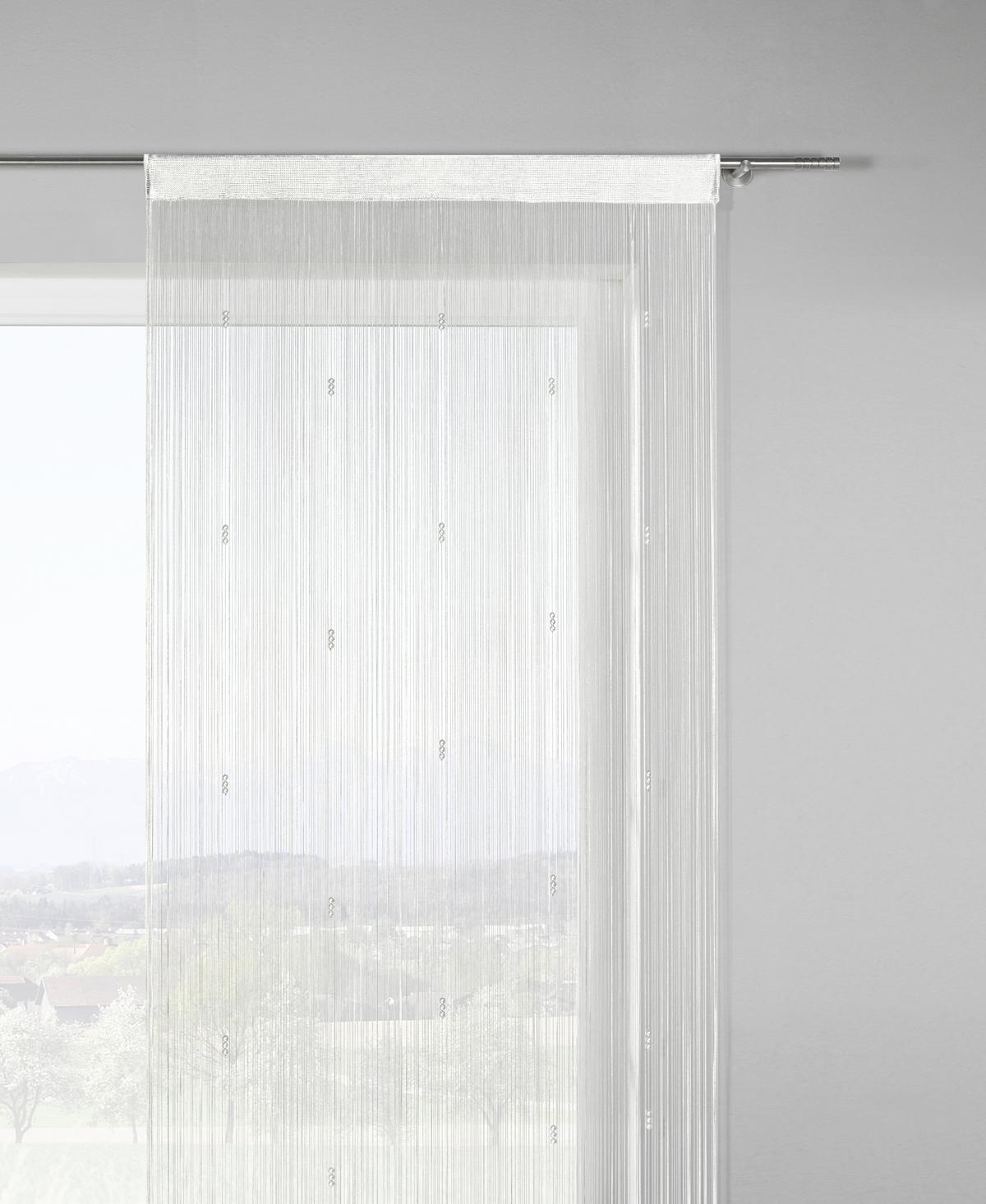 NITKOVÝ ZÁVES Perle, 90/245 cm, biela - biela, Romantik / Landhaus, textil (90/245cm) - Modern Living