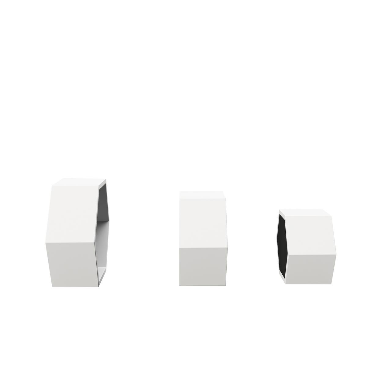 Wandregalset 3er-set Tailor 30 Cm Grau/weiß Dekor - Weiß/Grau, KONVENTIONELL, Holzwerkstoff (30/25,6/20,5cm) - Playboy