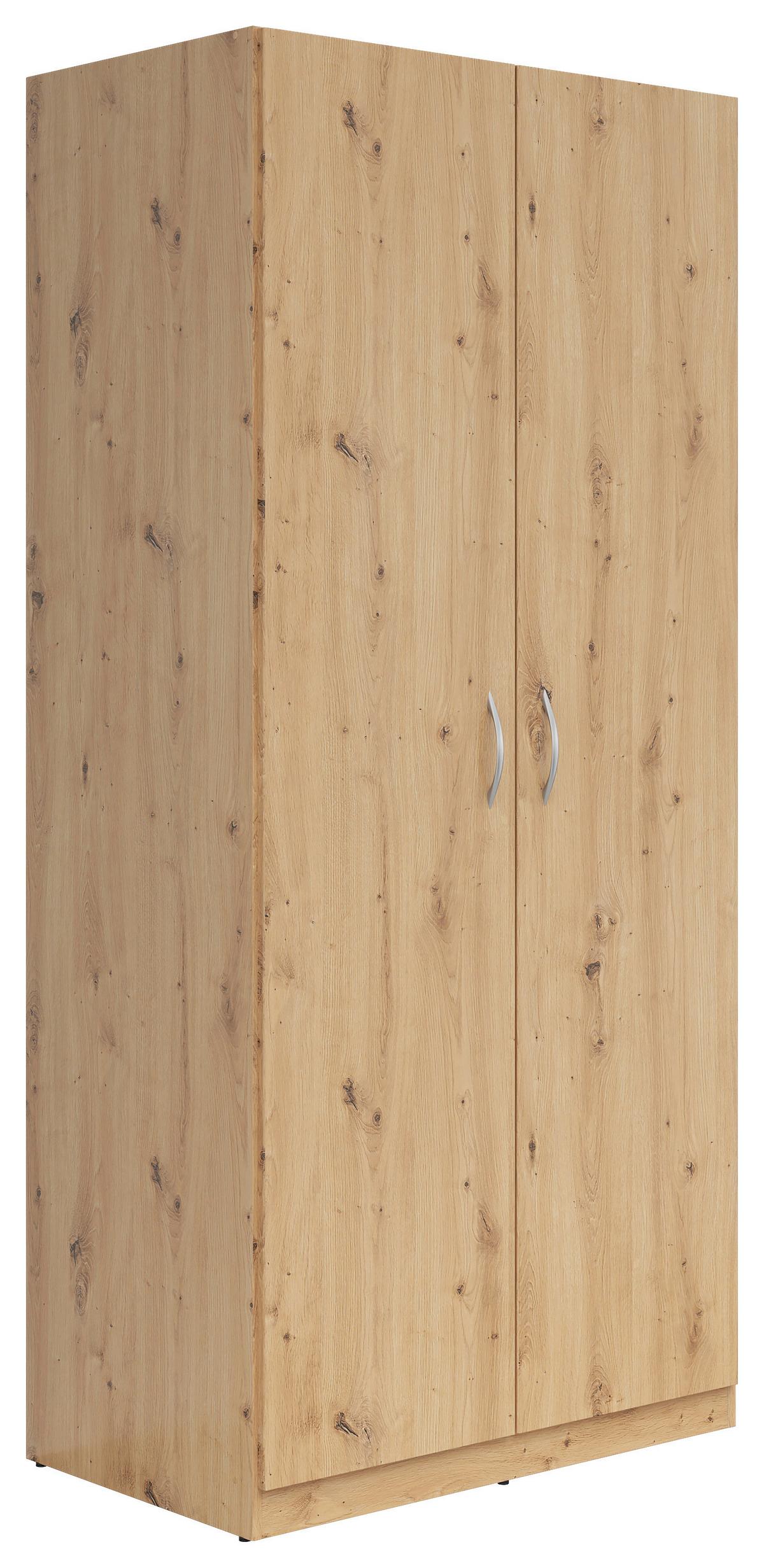 ŠATNÍKOVÁ SKRIŇA CASAO 2D - dub artisan/strieborná, Konventionell, kompozitné drevo/plast (91/197/54cm)