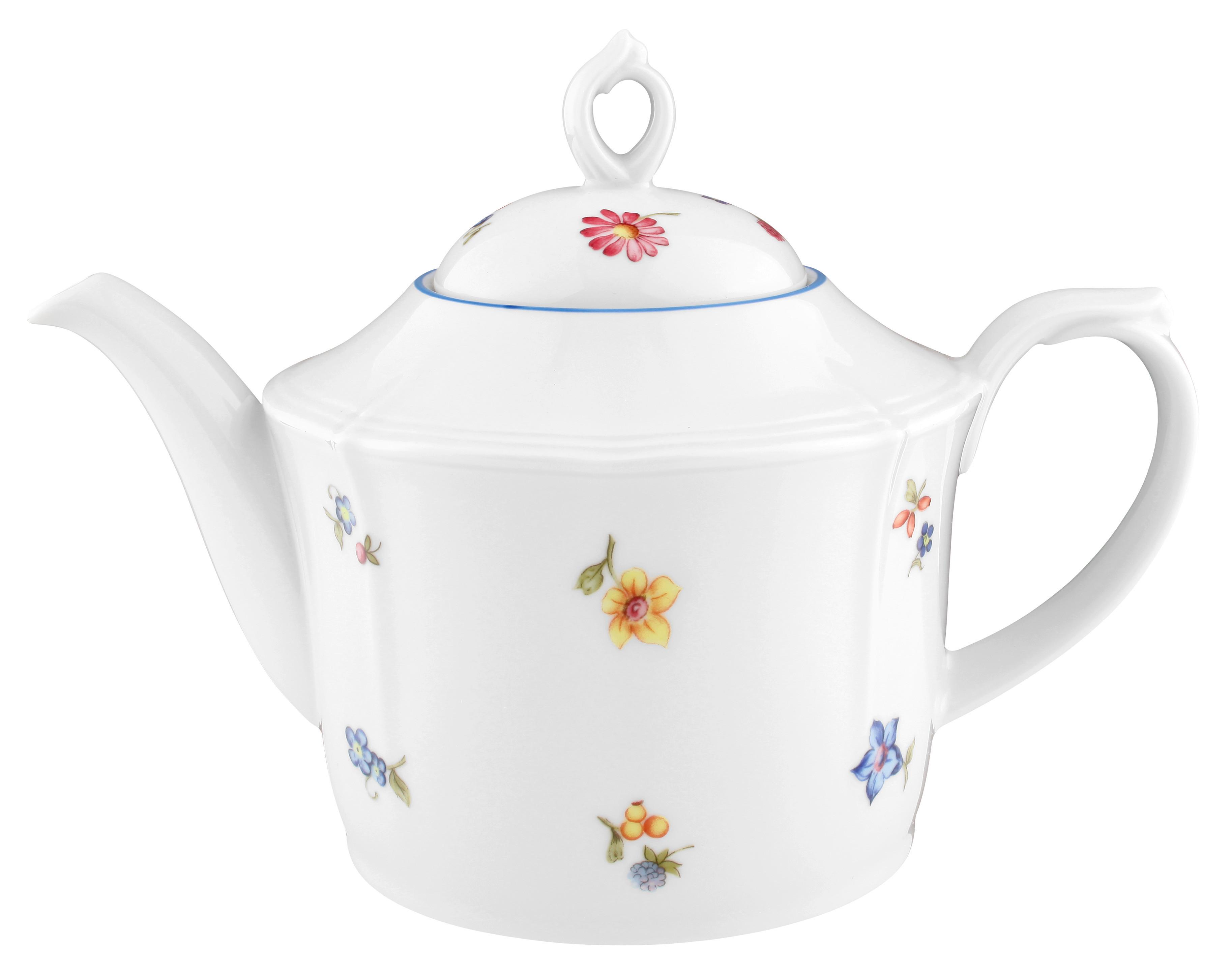 Teekanne Porzellan Sonate 1,1 Liter m. Blumendekor