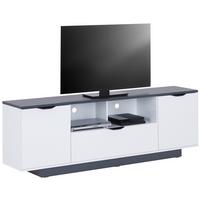 Phonotisch Mx B: 194,2 cm Anthrazit, Weiß - Weiß Hochglanz/Anthrazit, MODERN, Holzwerkstoff (194,2/65/40cm)