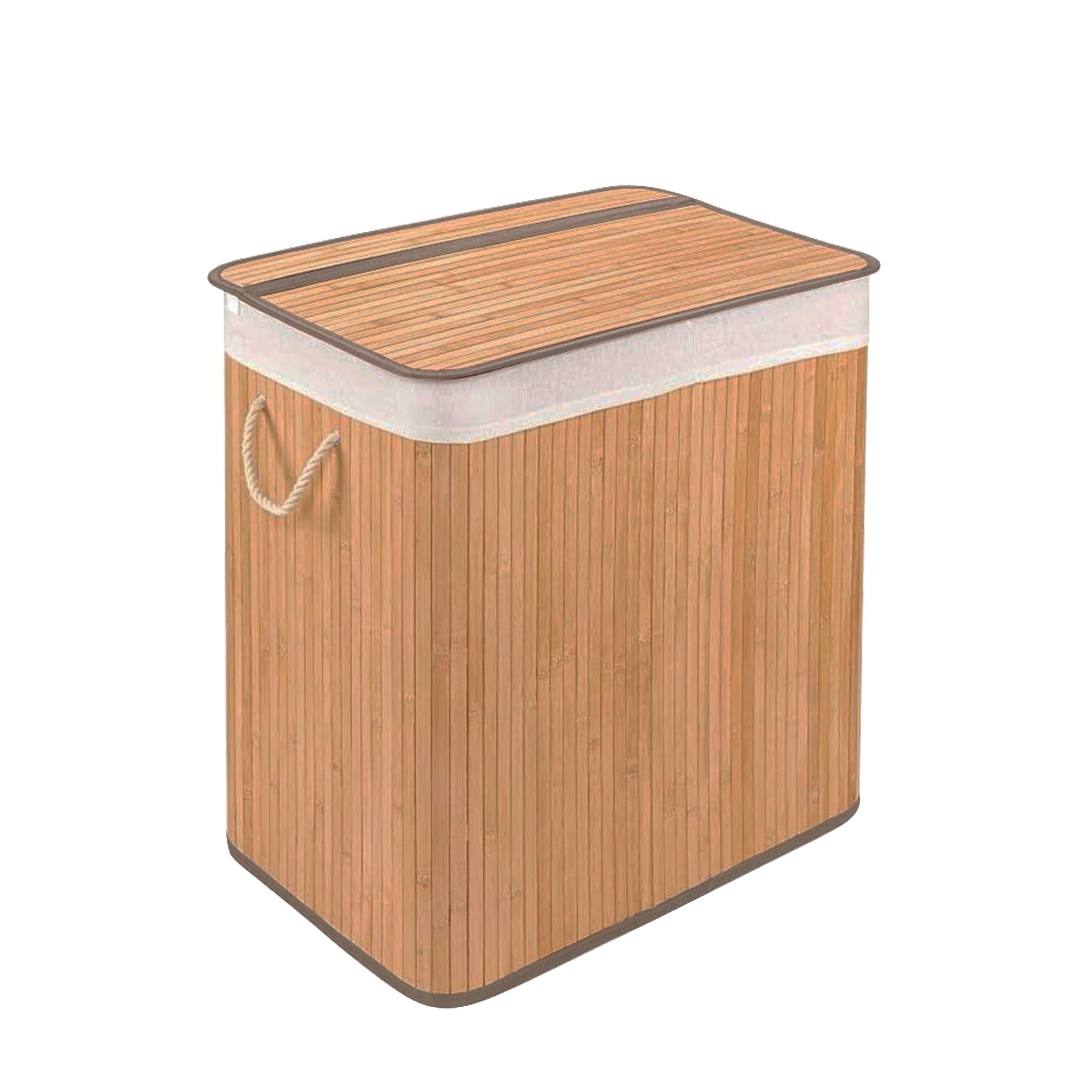 WÄSCHEKORB Falster Braun B: 52cm - Braun, MODERN, Holz/Textil (52/62/32cm) - MID.YOU