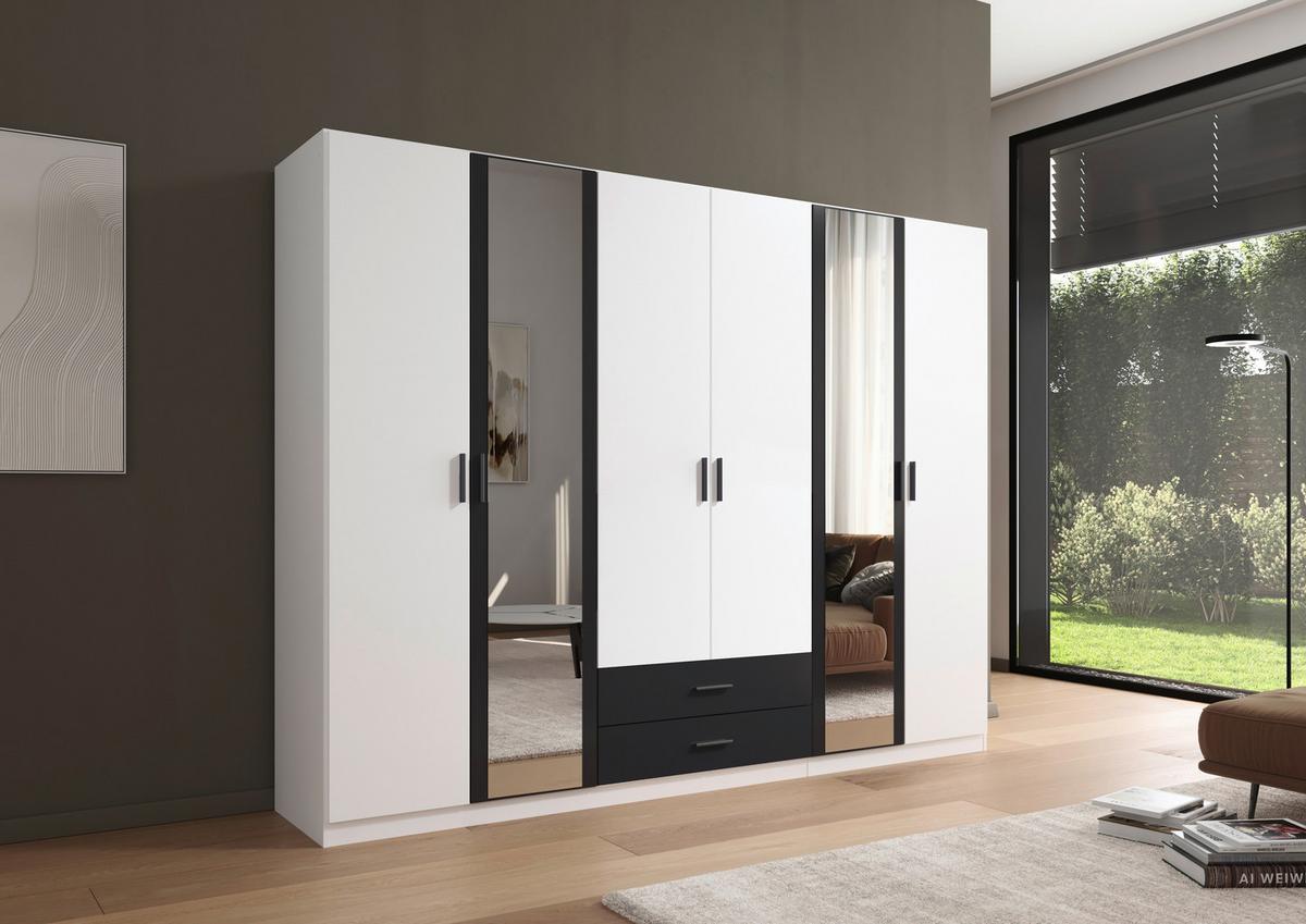 Kleiderschrank Despina - Weiß/Grau, KONVENTIONELL, Holzwerkstoff (271/210/54cm)