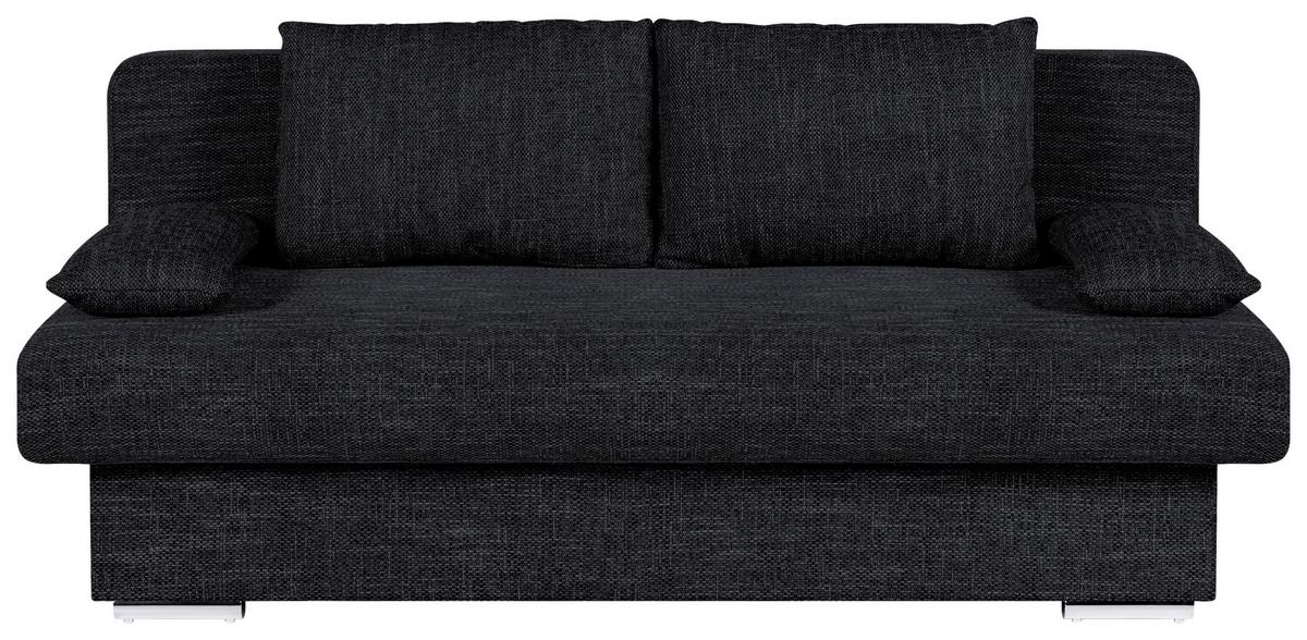 Rozkládací pohovka BORA, černá, s úl.prostorem - šedá/černá, Design, kompozitní dřevo/textil (193/85/86cm) - P & B