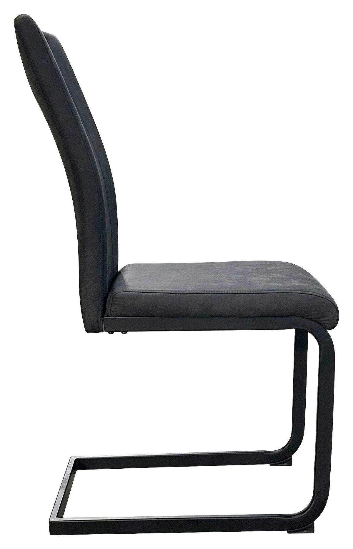 Schwingstuhl-set Banff, Anthrazit, B: 42 Cm - Anthrazit/Schwarz, Design, Textil/Metall (42/97/58cm) - MID.YOU