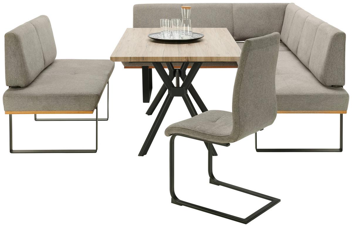 Eckbank Dunkelgrau/Schwarz Tristan 175x225 cm - Schwarz/Grau, MODERN, Holz/Textil (175/225cm) - James Wood