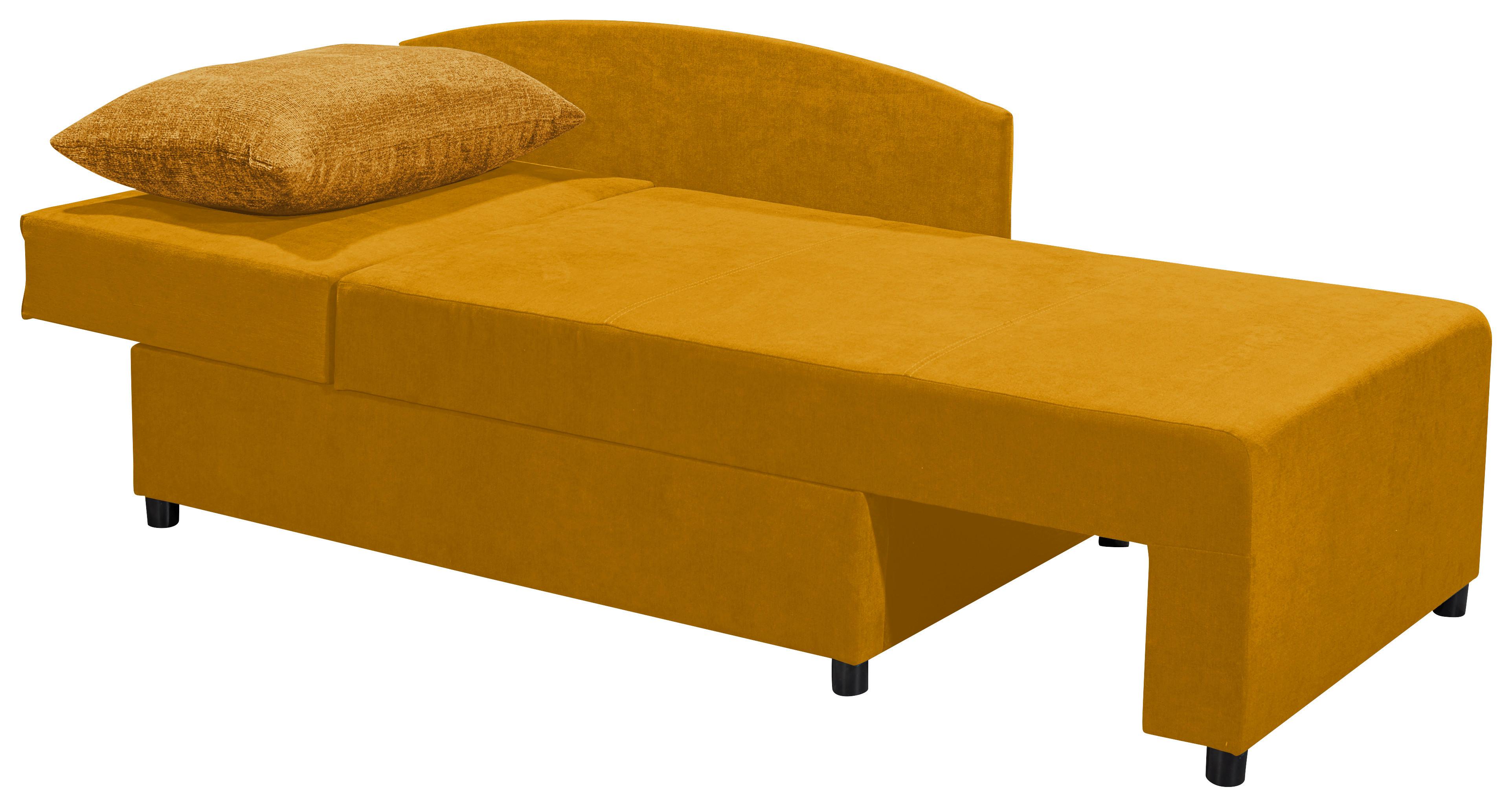 Recamiere Taner Gelb L: 156 Cm Mit Schlaffunktion - Gelb/Schwarz, Basics, Textil (156/63/83cm) - P & B