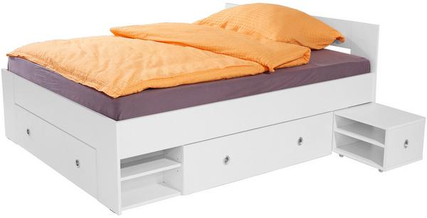 Bett mit viel Stauraum
