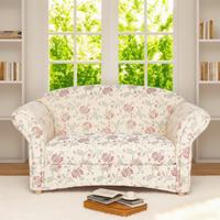 2-Sitzer Loretta Perlmutt ca. 153x83x85 cm - Hellbraun/Perlmutt, Basics, Holz/Textil (153/83/85cm)