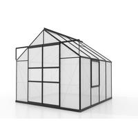 Gewächshausbausatz Meridian 2 6700 6,7 M2 Metall/Kunststoff - Schwarz, Basics, Kunststoff/Metall (257/231,8/258cm)