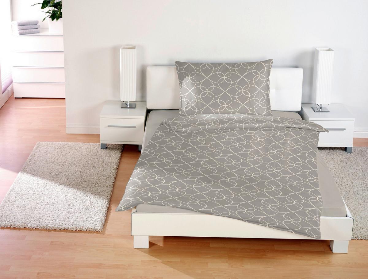 Bettwäsche 140x200 Cm Lenka Mikrofaser Blau/beige - Blau/Beige, KONVENTIONELL, Textil - Ondega