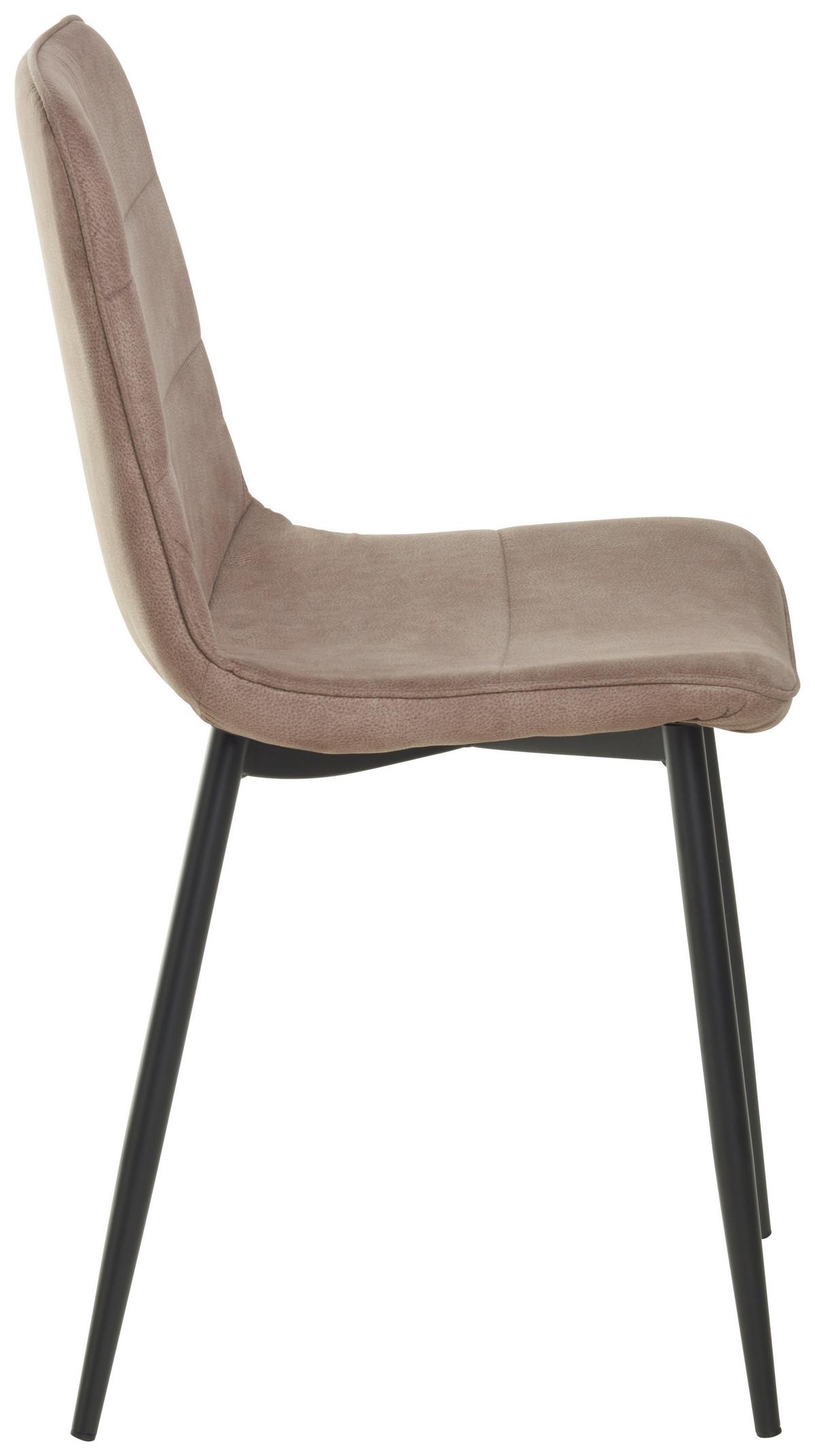 Stuhl Losanna - Taupe/Schwarz, MODERN, Textil/Metall (47/84/52cm) - Livetastic