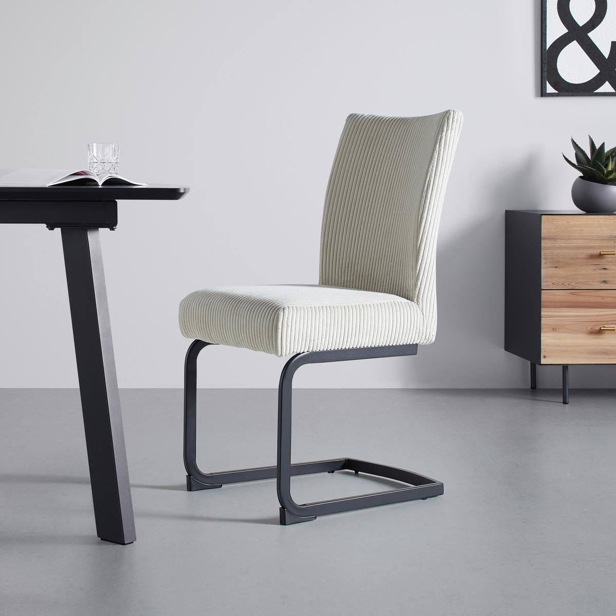 Houpací židle béžová - bílá/černá, Moderní, kov/dřevo (45/95/60cm) - Bessagi Home