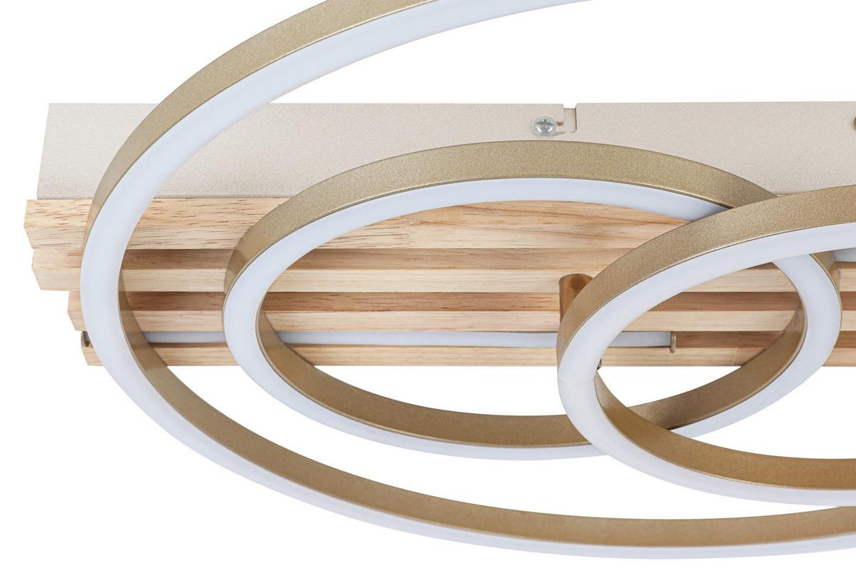 LED-DECKENLEUCHTE CELAL - Champagner/Eichefarben, Basics, Holzwerkstoff/Kunststoff (42/40/7cm) - Luca Bessoni