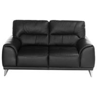 Zweisitzer-Sofa Frisco, Lederlook - Chromfarben/Schwarz, MODERN, Textil (166/92/96cm) - MID.YOU