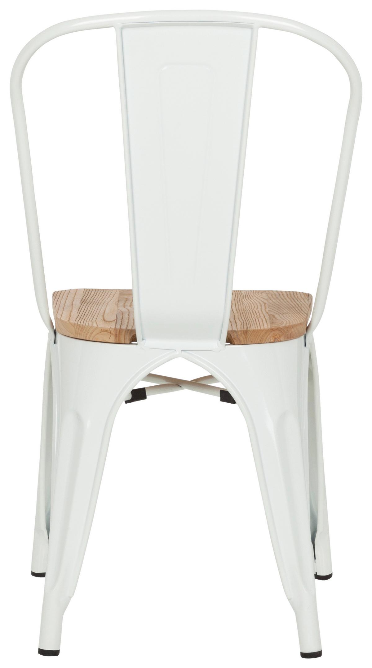 Stuhl Vantaggio Comfort W stapelbar Weiß/Dunkelbraun - Dunkelbraun/Weiß, Basics, Holz/Metall (44/84/54cm) - MID.YOU