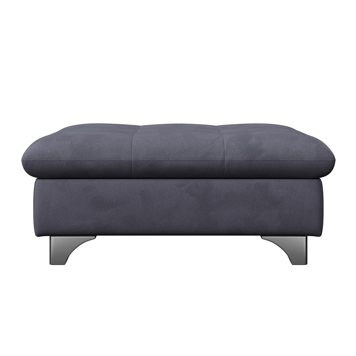 Hocker Gemini Dunkelblau, B: 108cm - Chromfarben/Dunkelblau, KONVENTIONELL, Textil (108/46/108cm)