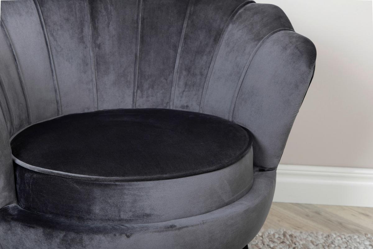 Sessel Calais - Dunkelgrau/Schwarz, Design, Textil/Metall (83/76/77cm) - Livetastic