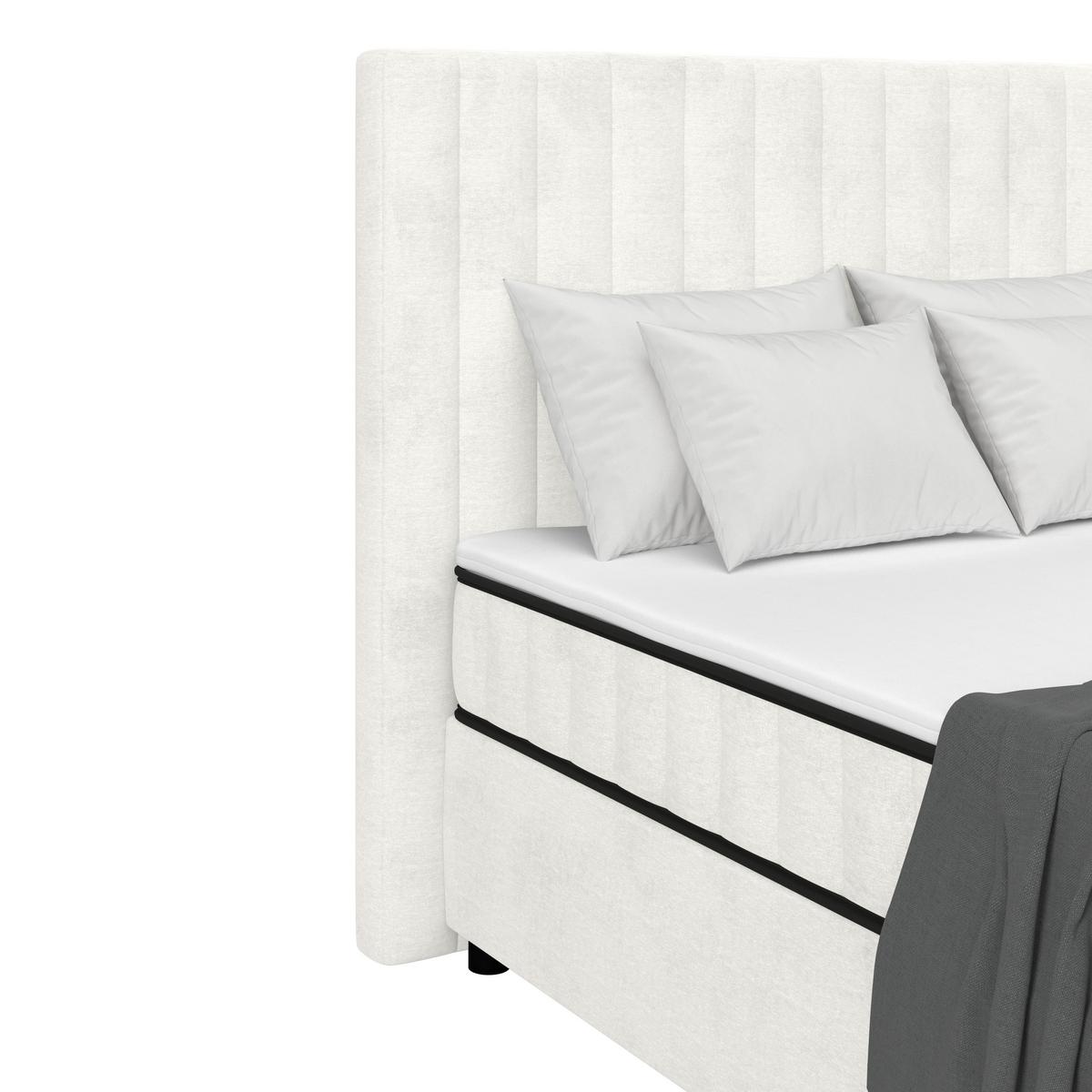 Boxbett Maya 120 - Creme/Schwarz, MODERN, Holz/Holzwerkstoff (120/200cm)