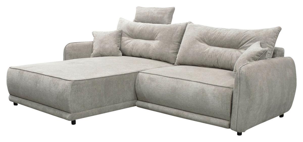 Ecksofa Fresh Graubraun 195x264 cm - Beige/Graubraun, Design, Textil (195/264cm) - MID.YOU