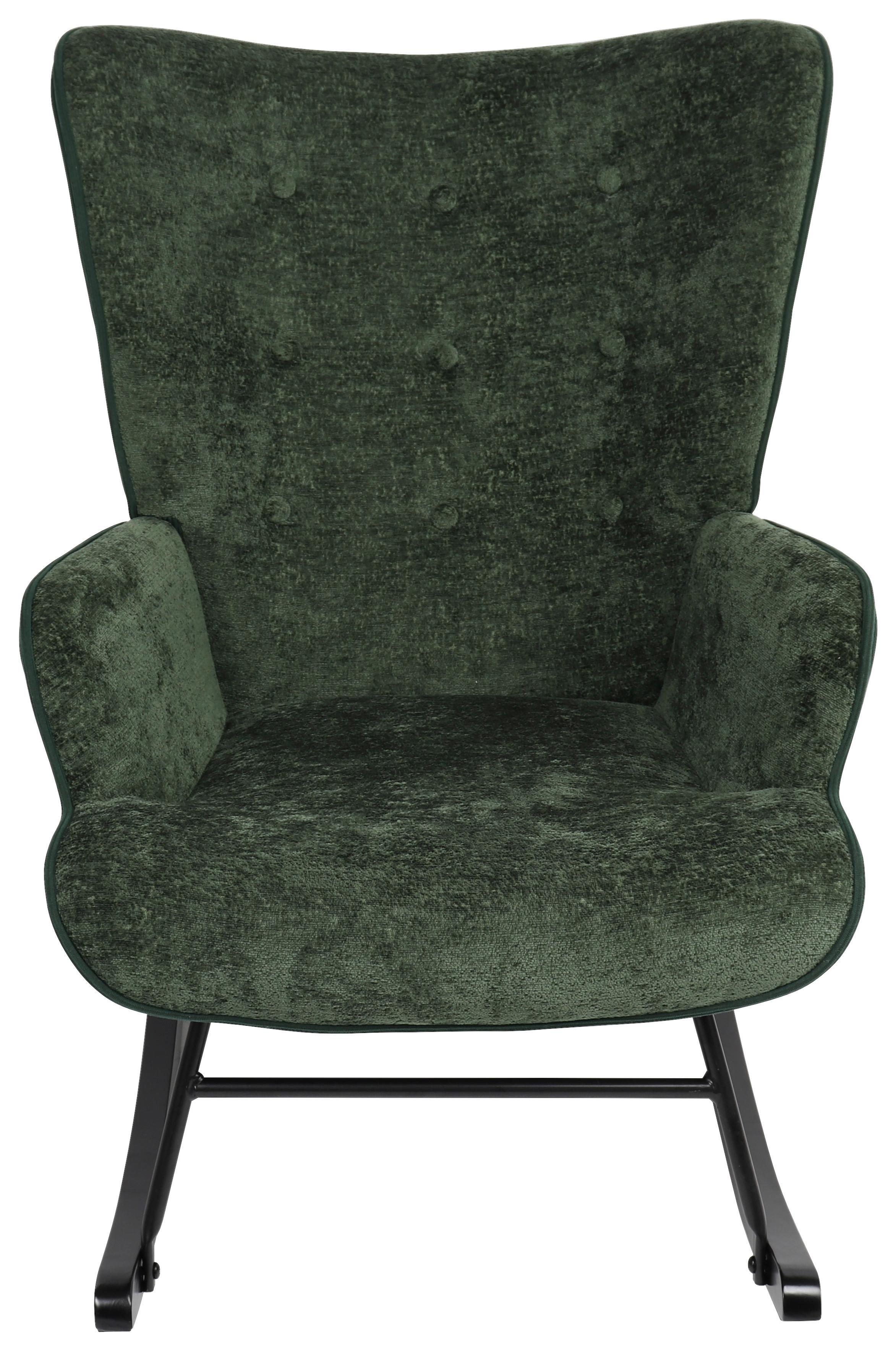 Stolička s pružným podnožím ROCK - čierna/zelená, Modern, kov/drevo (66/90/77cm) - Mömax