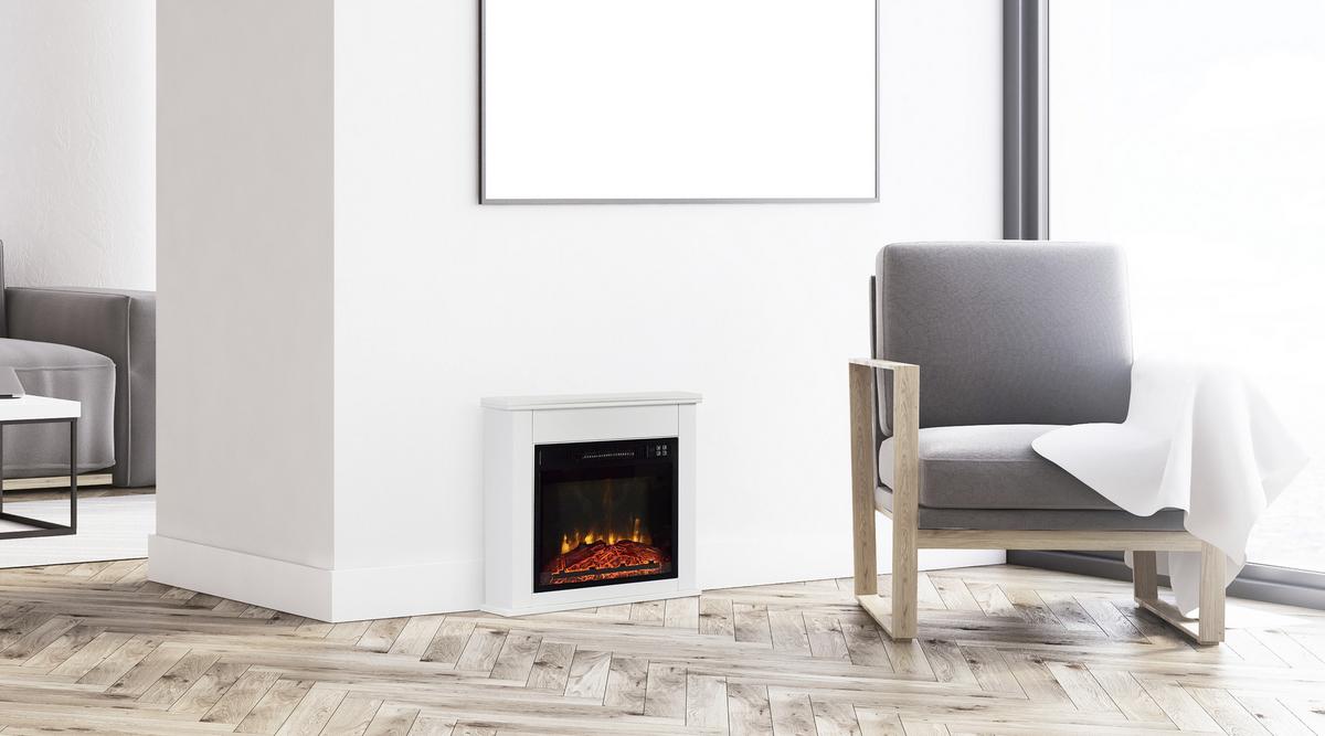 Elektrokamin Tempora 2000 W Weiß mit Fernbedienung - Weiß, Basics, Kunststoff/Metall (24/62,5/62,5cm)