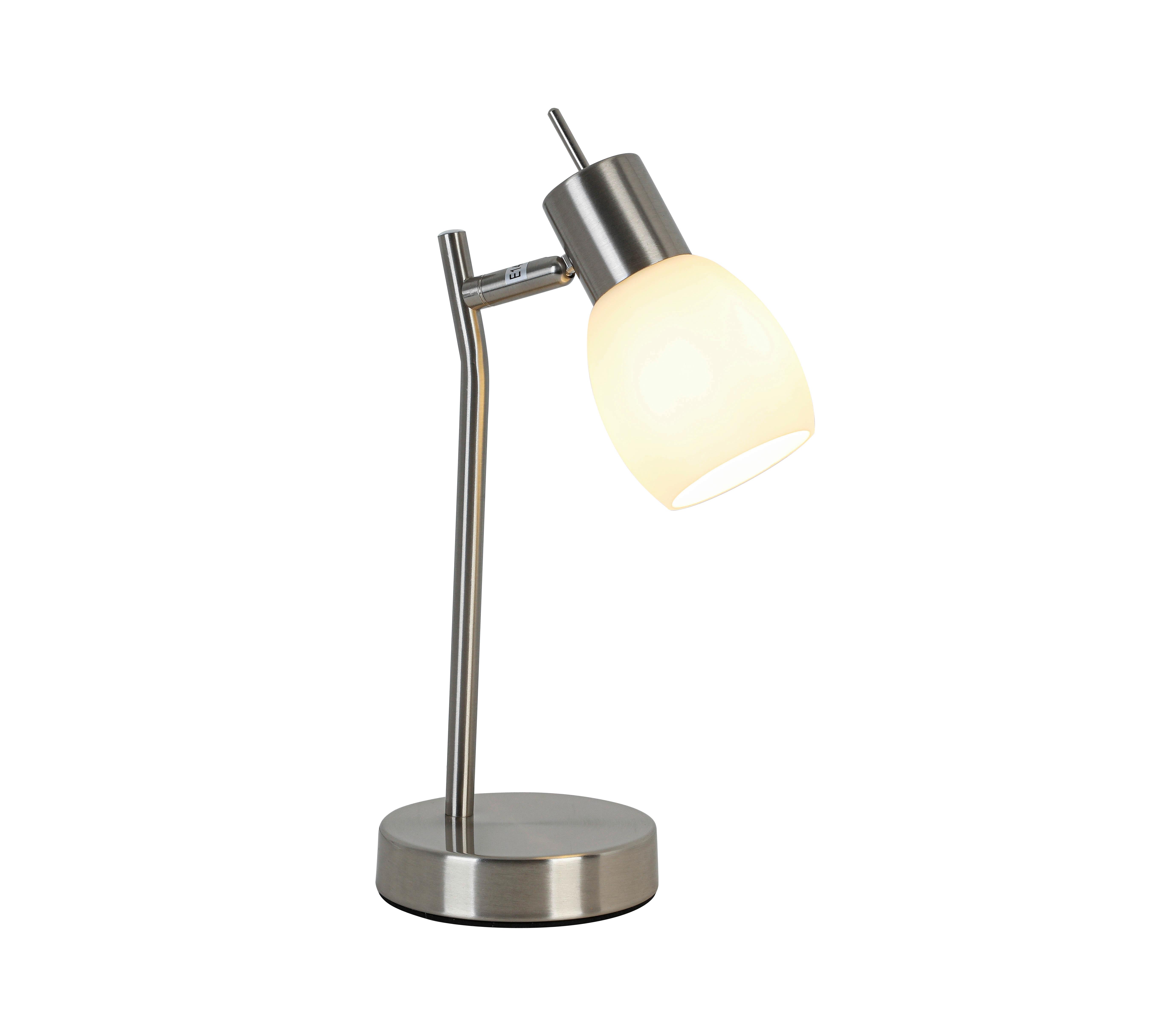 STOLNÍ LAMPA NORMAL - bílá/barvy niklu, Konvenční, kov/sklo (16/11/31cm) - Mömax