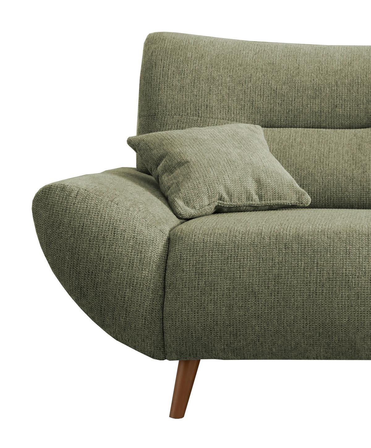 3-Sitzer-Sofa Drago Grün Zierkissen - Wildeiche/Grün, MODERN, Holz/Textil (205/81/90cm) - MID.YOU