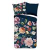 Wendebettwäsche Fiori Blau 155x220 cm - Blau/Dunkelblau, Natur, Textil (155/220cm)