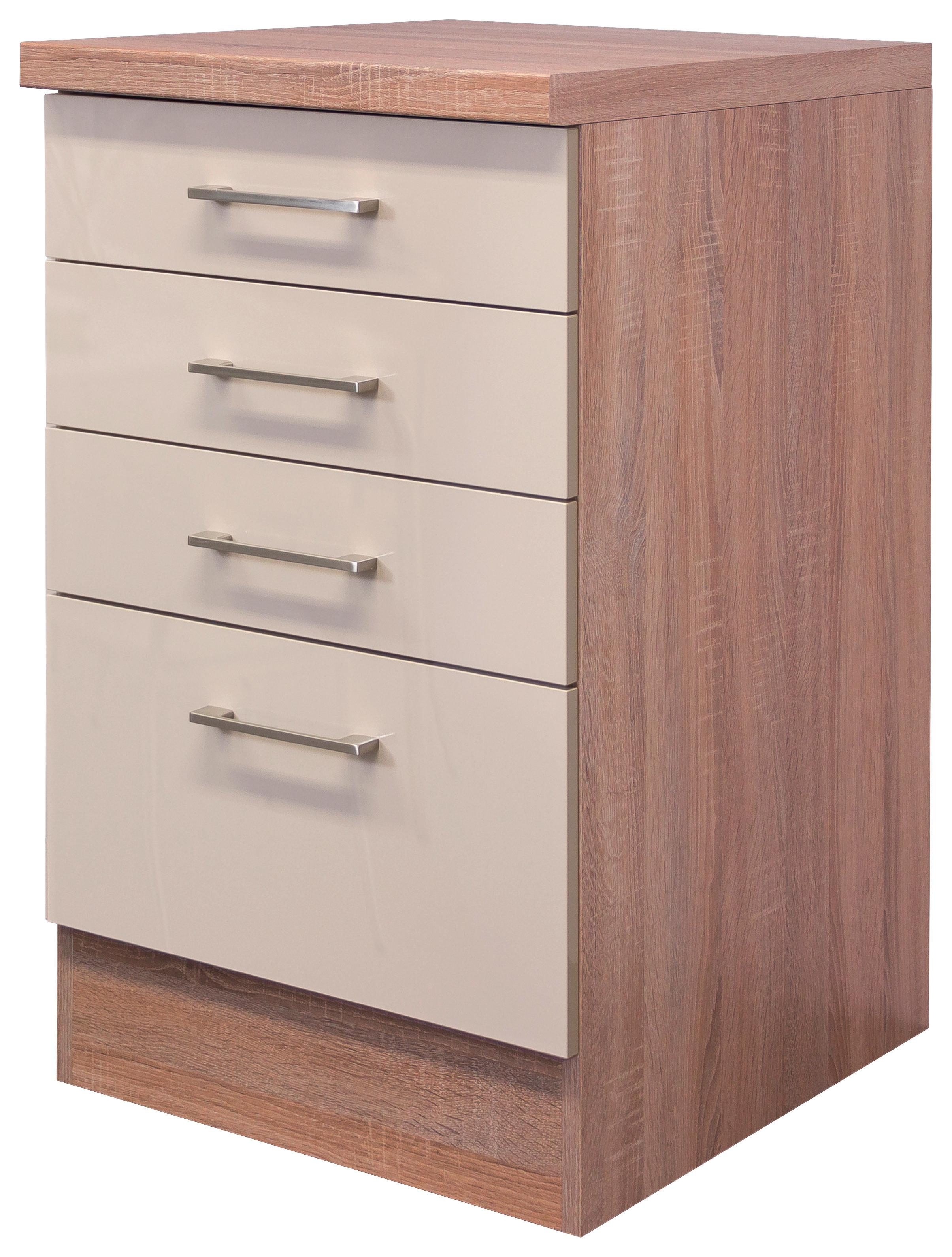 Spodná kuchynská skrinka NEPAL USSA 50 - kašmírová/farba ušľachtilej ocele, Modern, kov/kompozitné drevo (50/86/60cm) - MID.YOU