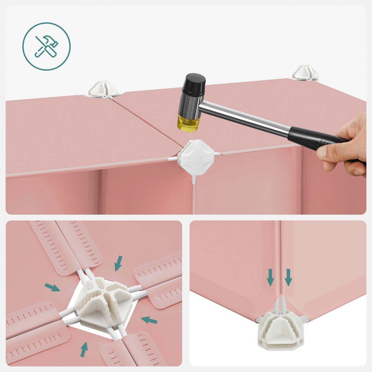 Plastic Cube Storage Rosa B: 123 cm - Pink/Rosa, MODERN, Kunststoff/Metall (123/123/31cm) - MID.YOU