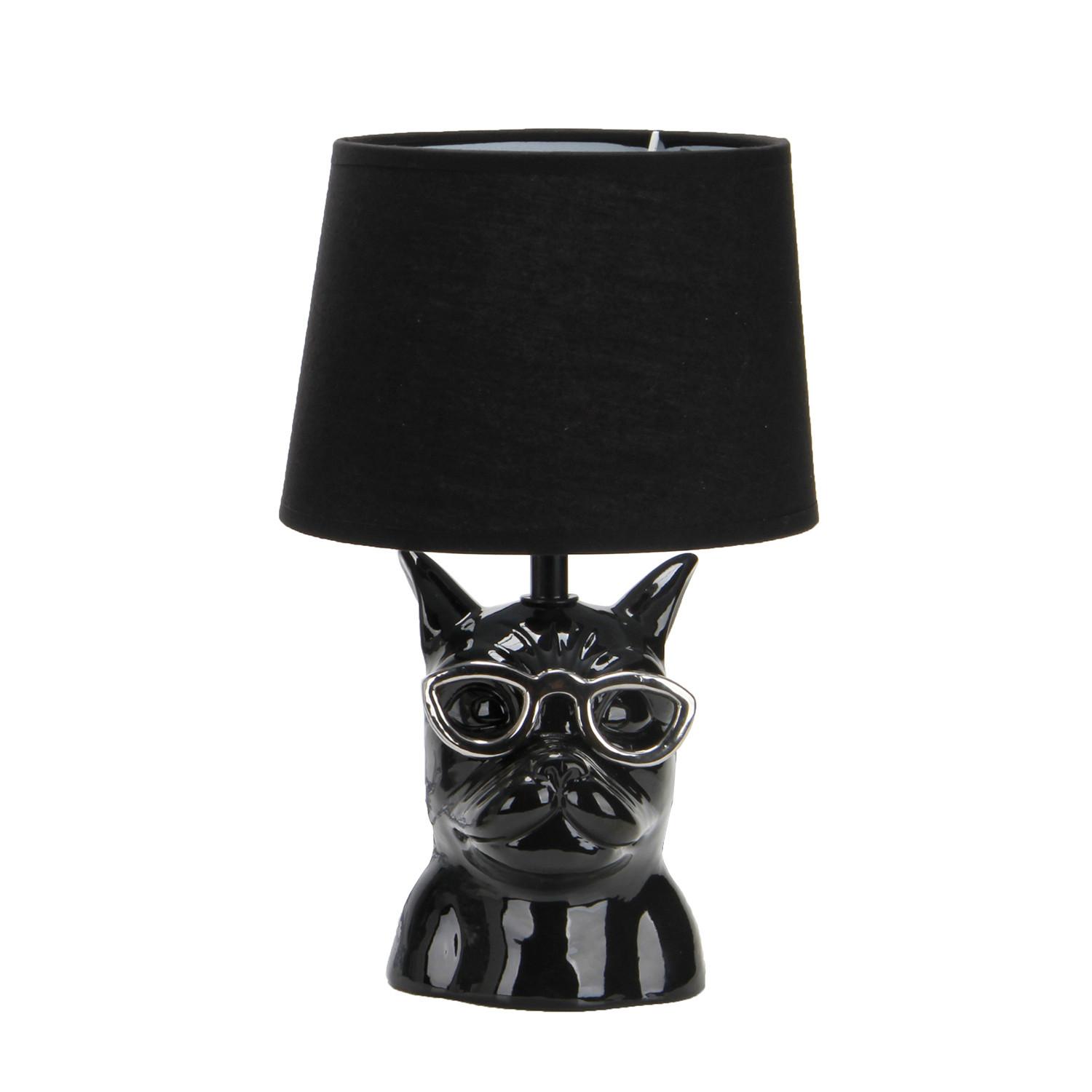 Tischleuchte Schwarz D: 18 cm 6w - Schwarz, Trend, Keramik/Textil (18/29cm)