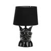 Tischleuchte Schwarz D: 18 cm 6w - Schwarz, Trend, Keramik/Textil (18/29cm)