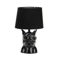 Tischleuchte Schwarz D: 18 cm 6w - Schwarz, Trend, Keramik/Textil (18/29cm)