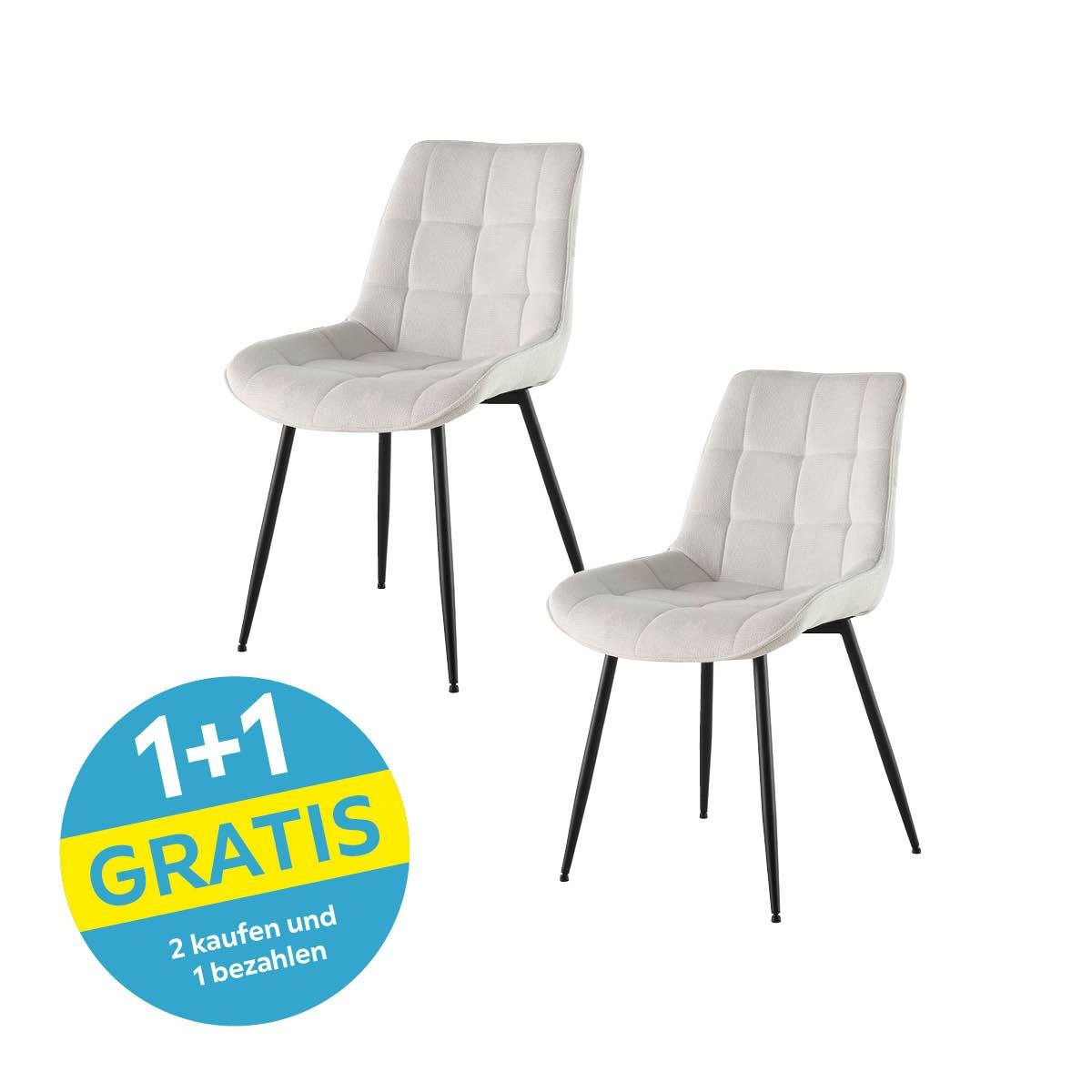 Stuhl Lenny - Schwarz/Weiß, LIFESTYLE, Holz/Textil (54/88/60cm) - Livetastic