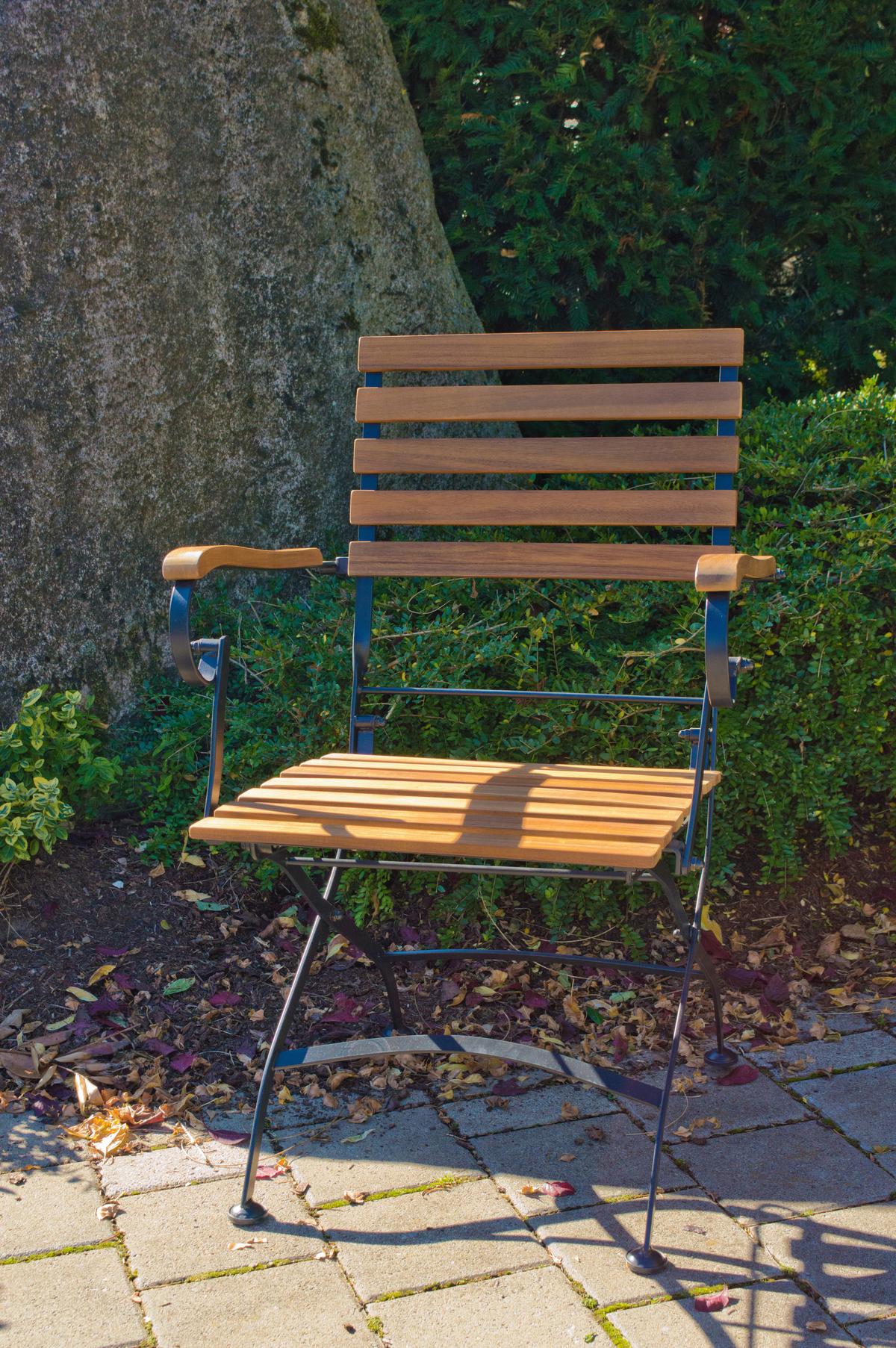 Gartengarnitur 4-Tlg Lindau Holz/Metall - Anthrazit/Akaziefarben, Basics, Holz/Metall (120/75/80cm) - Gardenson