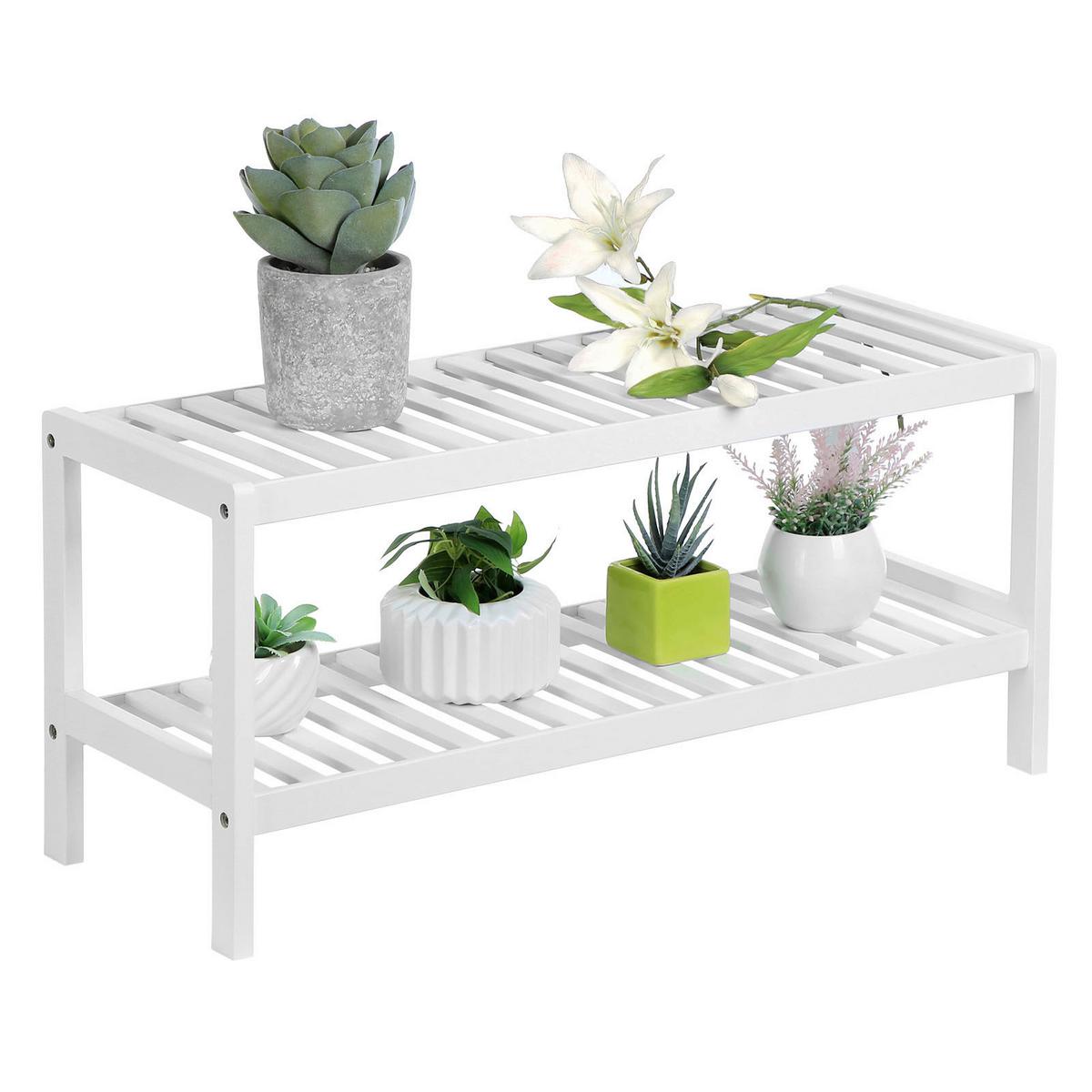 Regál na topánky bambus - biela, Trend, drevo (70/33/26cm) - Boxxx