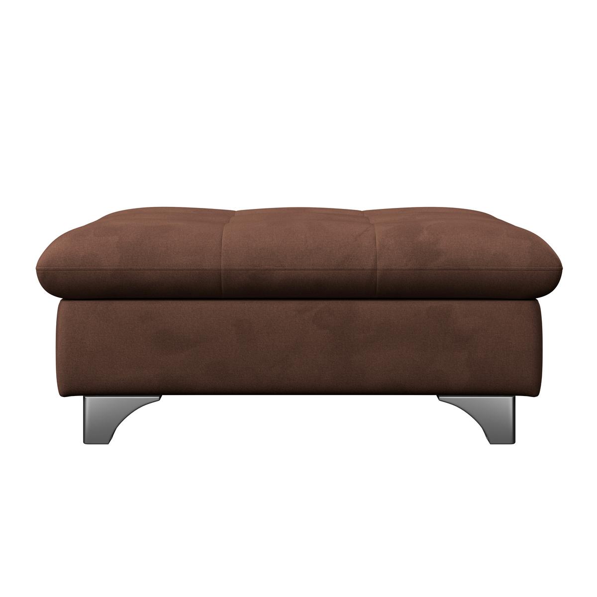 Hocker Gemini Dunkelbraun, B: 108cm - Chromfarben/Braun, KONVENTIONELL, Textil (108/46/108cm)