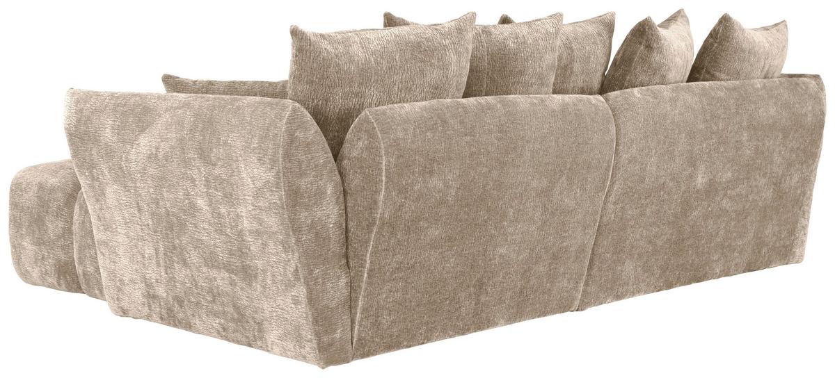 Univerzálna sedačka CAMMELLIO, sivohnedá ženilka, 7 vankúšov - čierna/taupe, Modern, textil (296/189cm) - Mömax