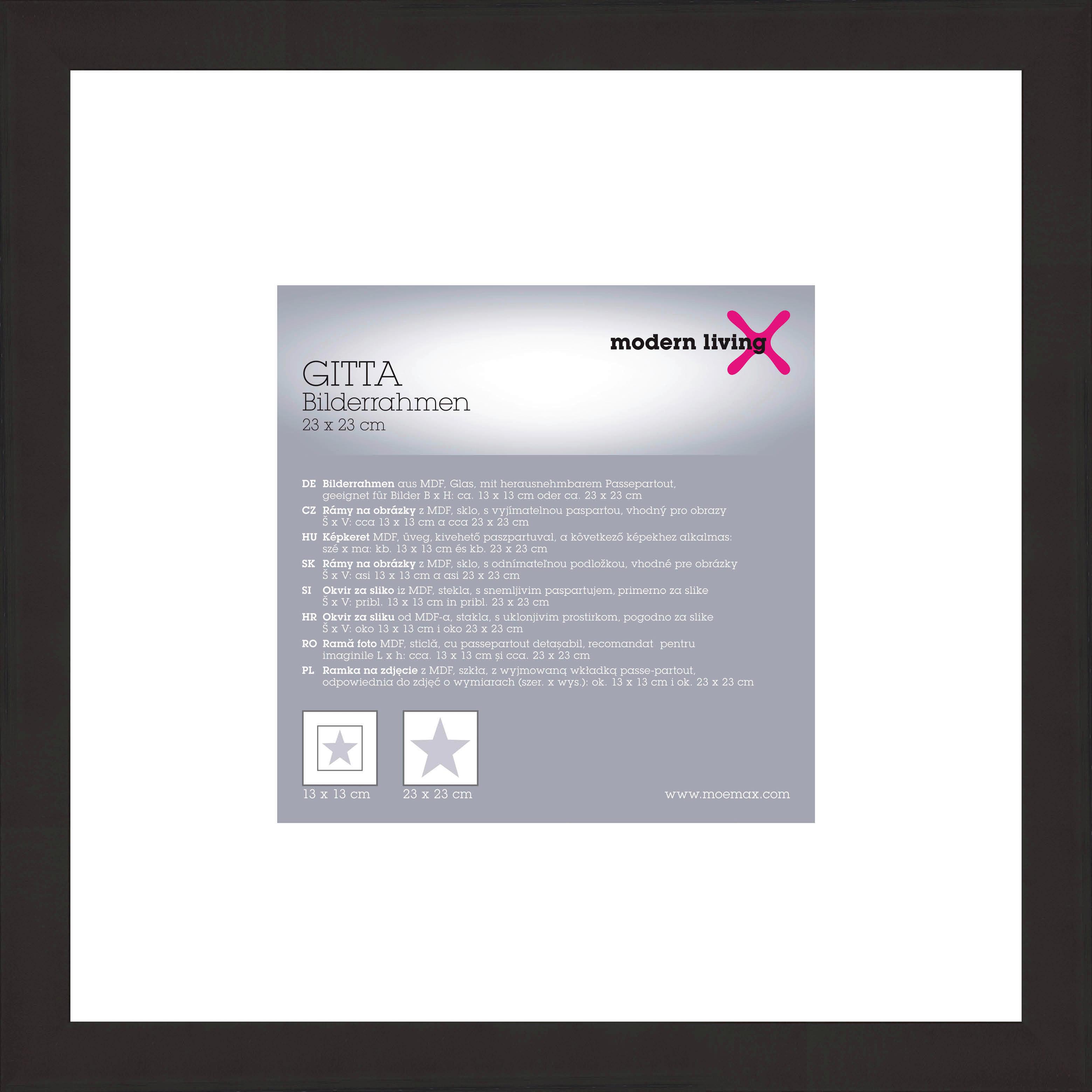 Rám na obrazy GITTA DUPLO - čierna, Basics, drevo (25,2/25,2/3,6cm) - Mömax