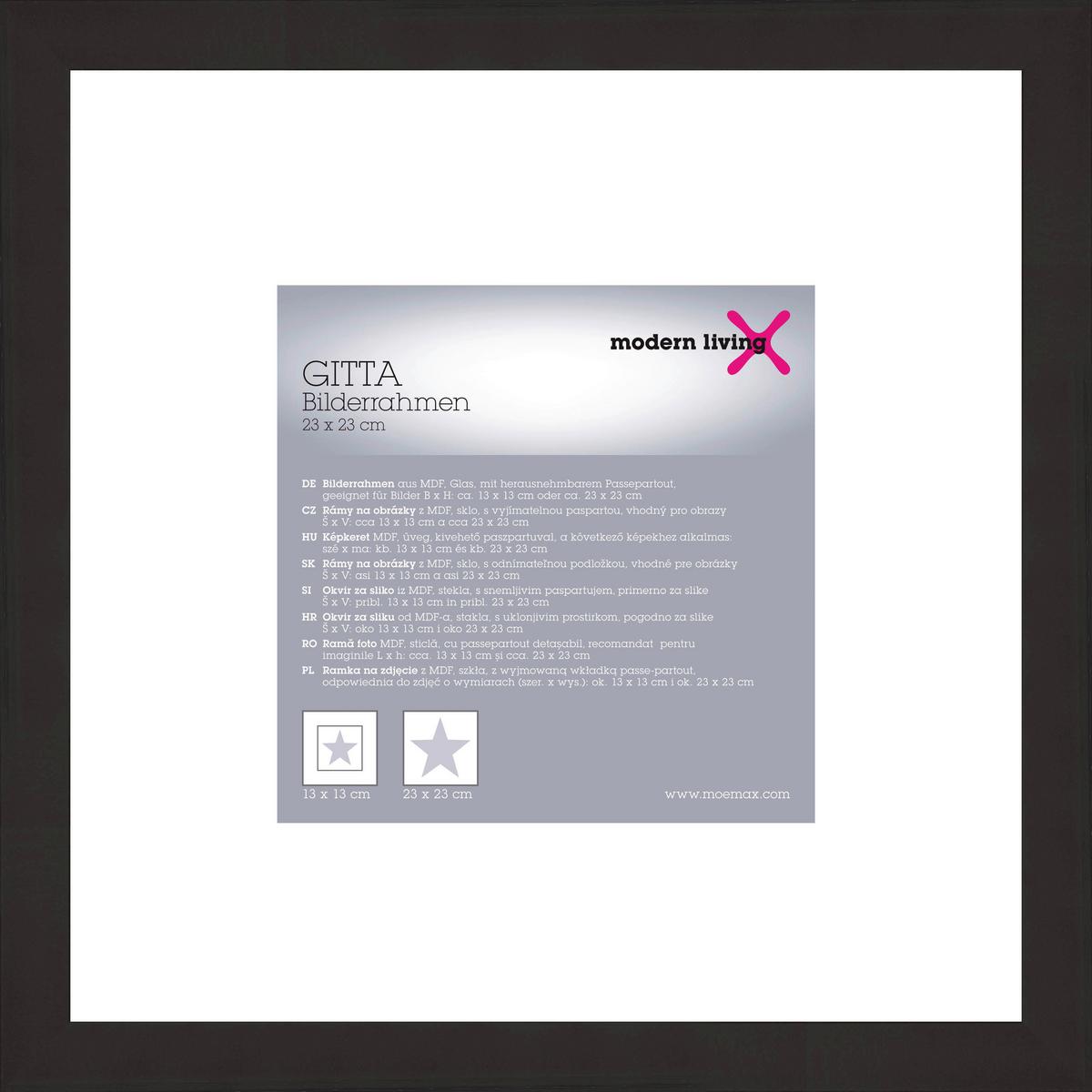 Rám na obrazy GITTA DUPLO - černá, Basics, dřevo (25,2/25,2/3,6cm) - Mömax