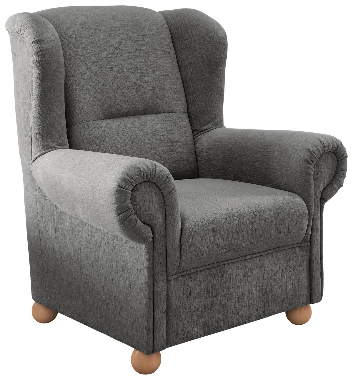 Ohrensessel Torello Graubraun B: 92cm - Wildeiche/Graubraun, KONVENTIONELL, Textil (92/102/89cm) - Livetastic